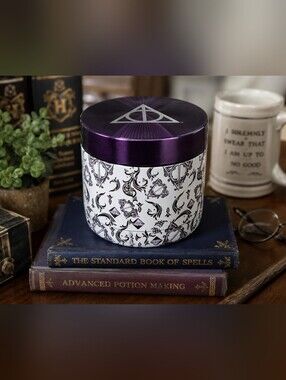 Harry Potter Deathly Hallows Metal Storage Tin Canister Universal Studios NWT